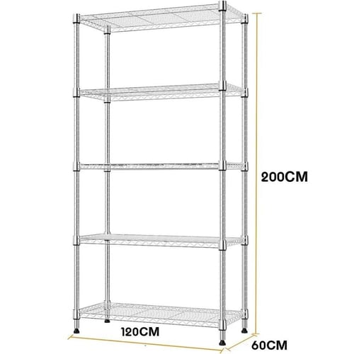رفوف تخزين ستيل 4 ادوار يتحمل كل رف 250كجم مقاس 60...
