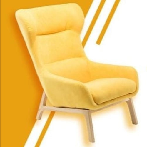 كرسي كافية وضيافة واسترخاء قماش اصفر GWD1378YELLOW