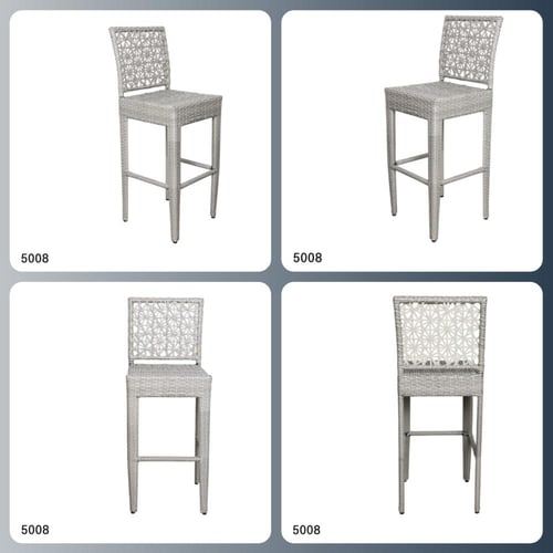 طقم طاولة طعام بار خارجي سطح قزاز مربع مع 4 كراسي...