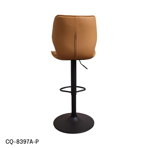 كرسي بار جلد برتقالي وقاعدة هيدروليك اسود CQ-5426-...