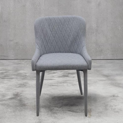 كرسي طعام وكافية حديد اسود مع مقعد قماش رصاصي LD32...