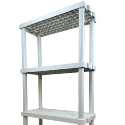 رفوف تخزين وتنظيم بلاستيك 4 ادوار لون ابيض مقاس 40...