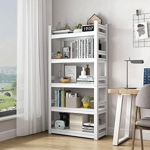 رفوف تخزين خشبية مع هيكل معدني لتحمل الاوزان 5ادوا...