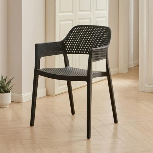 كرسي طعام و كافيه فايبر اللون الاسود TRD206BLACK