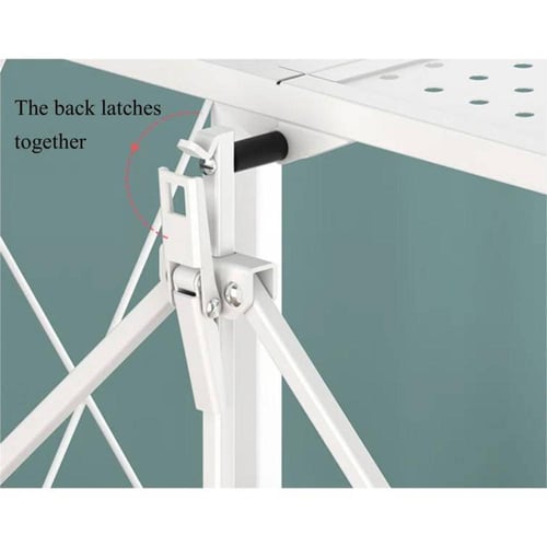 رفوف تخزين وتنظيم حديد قابلة للطي 5 ادوار لون ابيض...