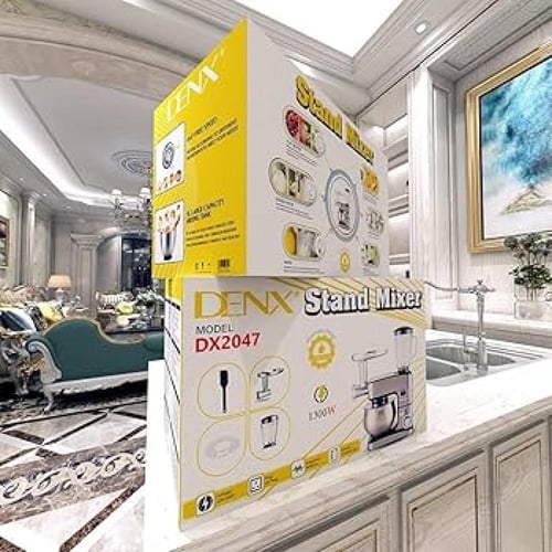 محضر الطعام دينيكس ستاند ميكسر 3×1 لون فضي عصارة و...