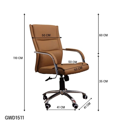 كرسي مكتبي جلد لون بني برتقالي موديل رقم GWD1511OR...