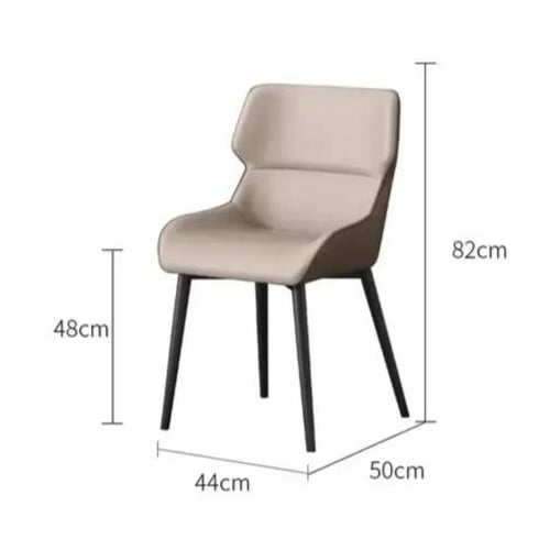 كرسي طعام جلد لونين رصاصي للمقعد والظهر والخلفيه ر...