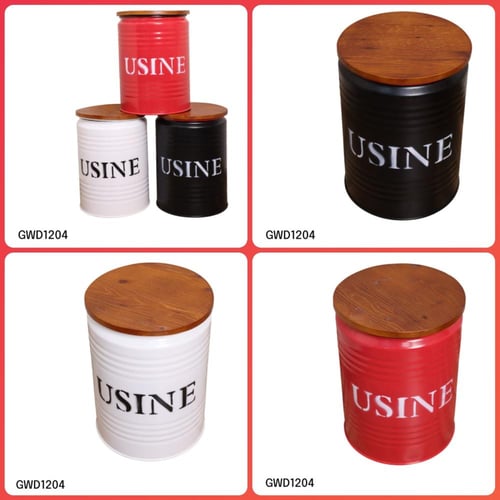 طقم طاولة طعام سطح خشبي دائري مع 3 كراسي شكل برميل...