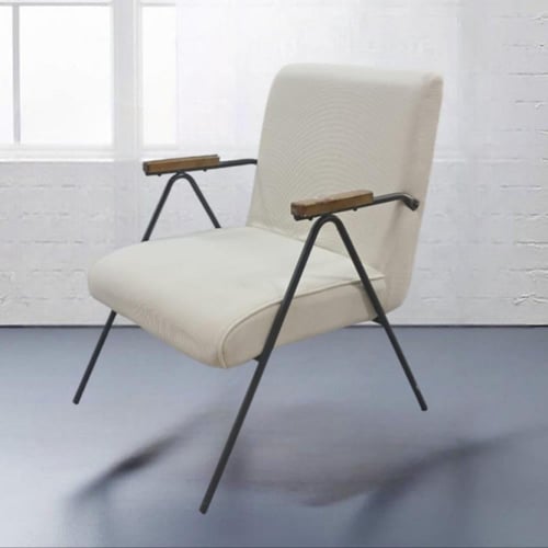 كرسي كافية وضيافة واسترخاء خشب مع قماش ابيض سكري Z...