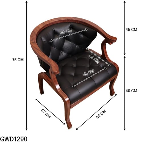 طقم طاولة ضيافة سطح خشبي دائري مع 2 كراسي جلد اسود...