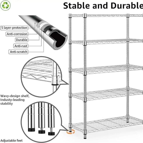 رفوف تخزين ستيل 4 ادوار يتحمل كل رف 250كجم مقاس 60...