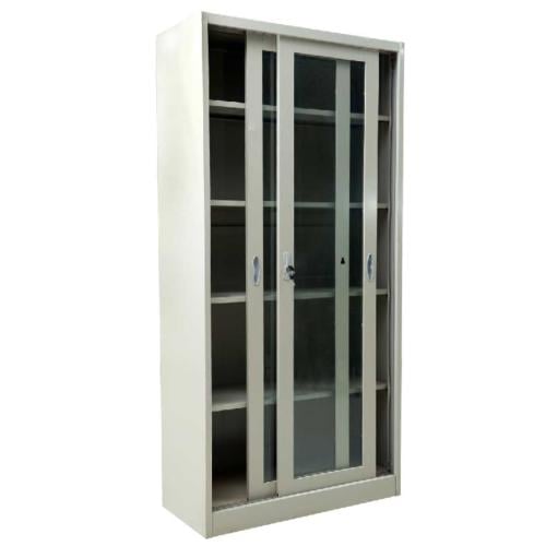 دولاب ملفات مكتبي حديد 2ابواب سحاب زجاجية بيج GT-3