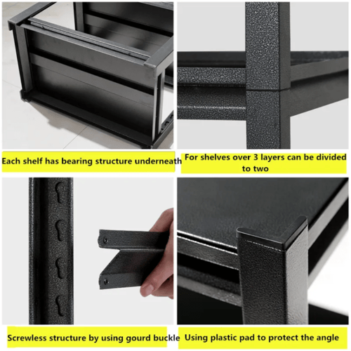 رفوف تخزين خشبية مع هيكل معدني لتحمل الاوزان 5ادوا...