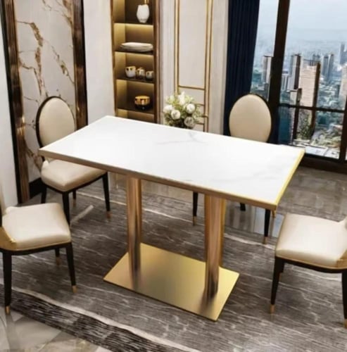 طاولة طعام وكافيه فاخرة مستطيلة 120CM×60CM قاعدة س...