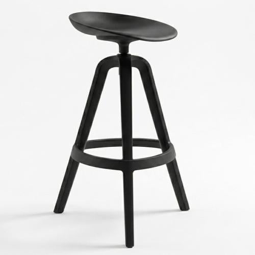 كرسي بار فايبر اسود بقاعدة ثابتة ZH059BLACK