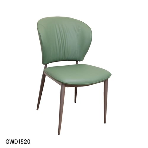 كرسي طعام جلد اخضر مع قاعدة ارجل حديد بني GWD1520G...