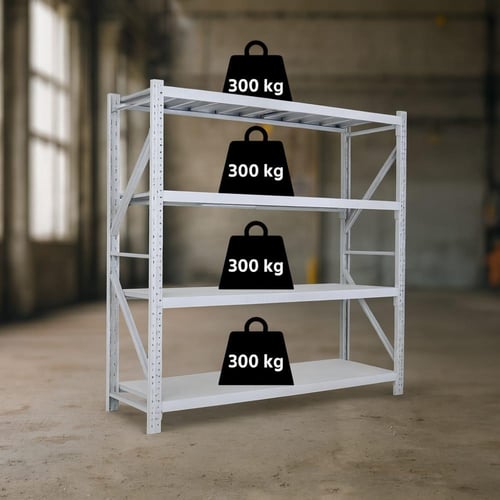 رفوف تخزين حديد 4 ادوار يتحمل كل رف 300كجم مقاس 60...