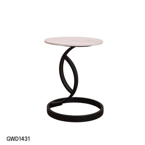 طاولة ضيافة للقهوة فاخرة دائرية 40سم سطح رخام وقاع...