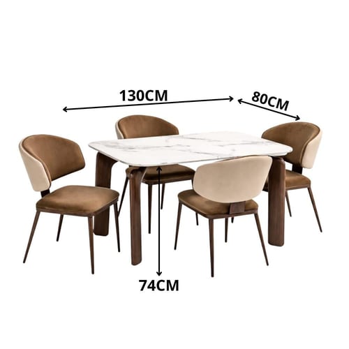 طقم طاولة طعام 4 كراسي رخام ملكي AL-26-4COFFEE