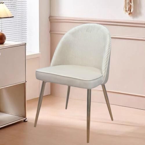 كرسي طعام و كافيه قماش بيج