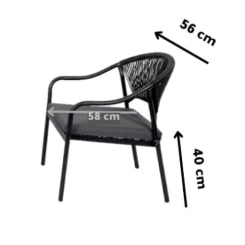 طقم كرسين و طاولة BLACK & GRAY 211084