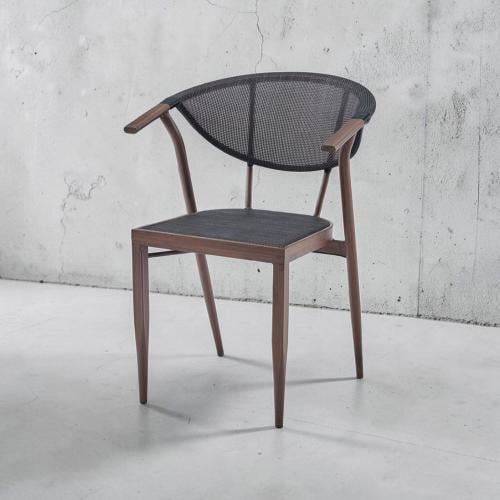 كرسي خارجي حديد بني مع قماش اسود C-990COFFEEBLACK