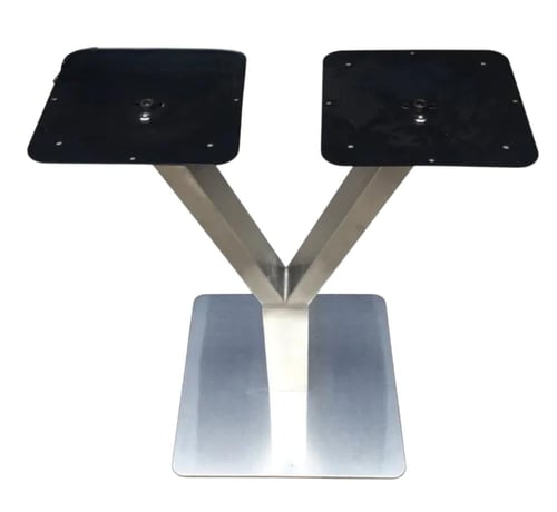 قاعدة طاولة طعام Y مزدوج استانليس استيل بقاعدة مست...