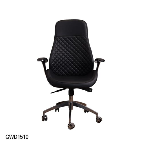 كرسي مكتبي جلد لون اسود موديل رقم GWD1510BLACK