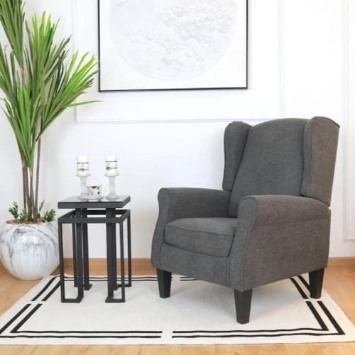 كرسي كافية وضيافة واسترخاء قماش رمادي غامق 8025DGR...