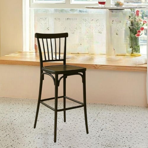 كرسي بار فايبر اسود بقاعدة ثابتة 6162BLACK