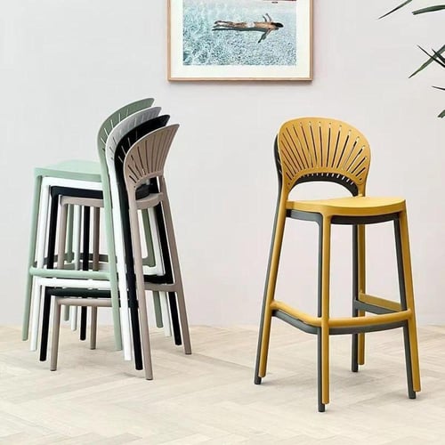 كرسي بار فايبر برتقالي بقاعدة ثابتة 6117ORANGE