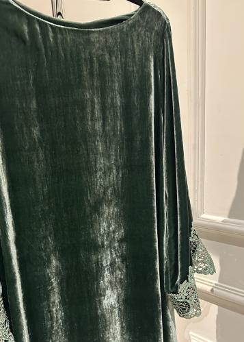 Green velvet dress