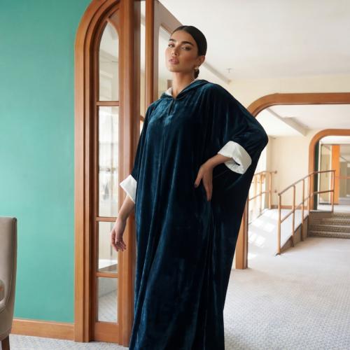 Turquoise Velvet Hoodie