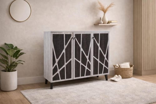 دولاب أحذية ماليزي مودرن بنقشة مائلة بألوان و المق...