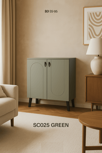 خزانة تخزين ماليزي خضراء بثلاثة مقاسات تصميم أنيق