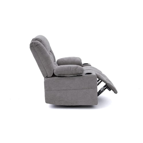 كرسي استرخاء دوّار فاخر مع مسند قدم وحامل أكواب مت...