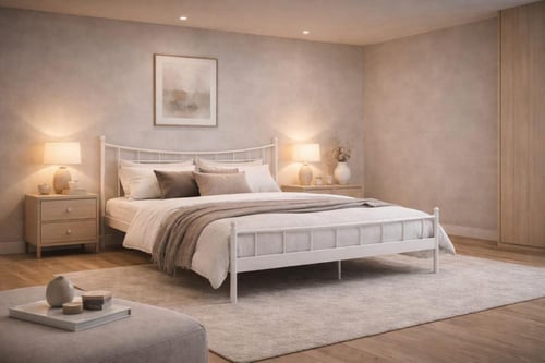 سرير حديد من موفن هوم – أبيض بعدة مقاسات