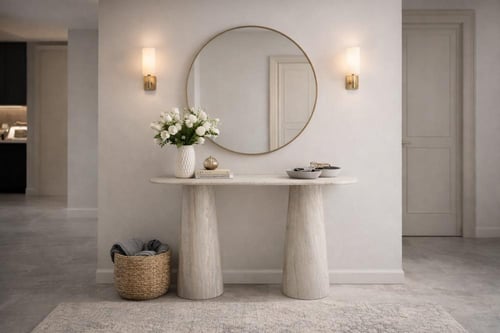 كونسول رخام بتصميم أسطواني فاخر بألوان متعددة