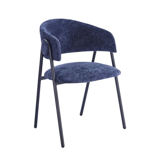 كرسي طعام مبطن بتصميم مريح وقاعدة معدنية أنيقة وأل...