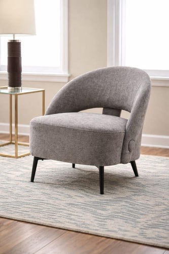 كرسي استرخاء مخملي بتصميم هلالي عصري الوان متعددة