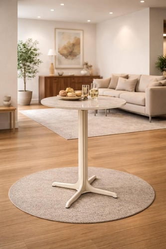 طاولة جانبية دائرية عصرية بقاعدة معدنية متعددة الا...