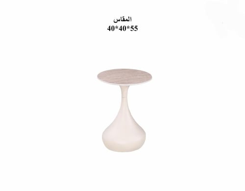 طاولة خدمة جانبية سيراميك بقاعدة نحتية فاخرة