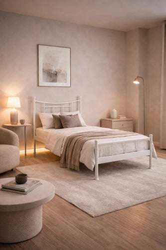 سرير حديد من موفن هوم – أبيض بعدة مقاسات