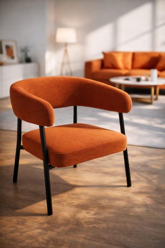 كرسي مودرن مبطن بتصميم منحني فاخر الوان متعددة