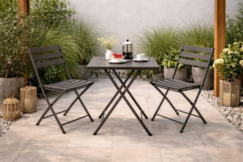 طقم طاولة وكراسي حديد قابل للطي للمساحات الخارجية...
