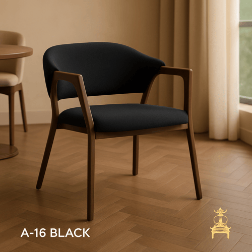 كرسي بلمسة خشبية أنيقة وقماش فاخر – تصميم كلاسيكي...