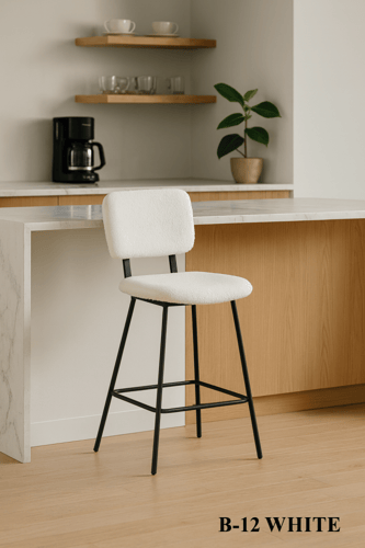 كراسي بار بوكلية معدنية (أسود / أبيض / بيج)