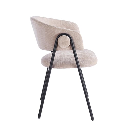 كرسي طعام مبطن بتصميم مريح وقاعدة معدنية أنيقة وأل...