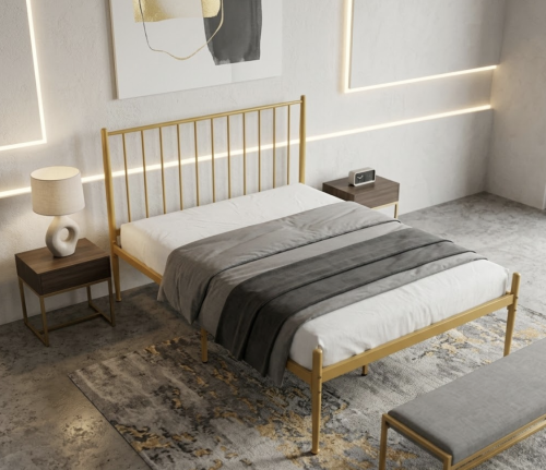 سرير مودرن ذهبي مقاس 90×190 سم